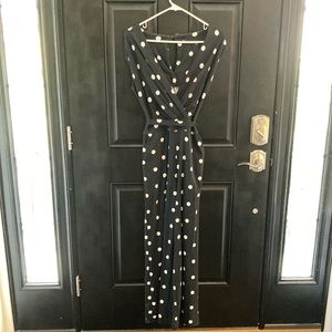 Black and White Polka-Dotted Romper